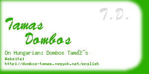 tamas dombos business card